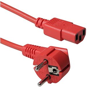 ACT Kaltgerätekabel 3m, C13 Kabel, PC Stromkabel, CEE 7/7 auf C13 3 Pin – Schutzkontakt gewinkelt AK5131 Rot ACT Kaltgerätekabel 3m, C13 Kabel, PC Stromkabel, CEE 7/7 auf C13 3 Pin – Schutzkontakt gewinkelt AK5131 Rot