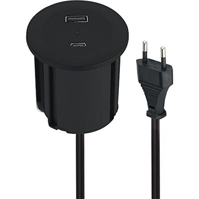 ELECTRALINE 62568 Mehrfachstecker Schreibtisch Grommet mit USB - Power Delivery 2 USB 45W ELECTRALINE 62568 Mehrfachstecker Schreibtisch Grommet mit USB - Power Delivery 2 USB 45W