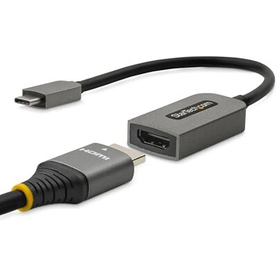 StarTech USB-C auf HDMI 2.0 Adapter, 4K 60Hz 4:4:4, HDR10, Thunderbolt 4 USB-C zu HDMI Kabel-Monitor Adapter, Robust, EMI-Abschirmung, Zugentlastung, Metallgehäuse StarTech USB-C auf HDMI 2.0 Adapter, 4K 60Hz 4:4:4, HDR10, Thunderbolt 4 USB-C zu HDMI Kabel-Monitor Adapter, Robust, EMI-Abschirmung, Zugentlastung, Metallgehäuse