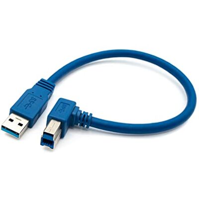 System-S USB 3.0 Kabel 30 cm Typ B Stecker zu Typ A Stecker Winkel in Blau System-S USB 3.0 Kabel 30 cm Typ B Stecker zu Typ A Stecker Winkel in Blau