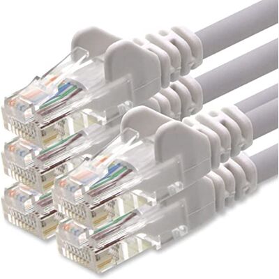 1aTTack.de Netzwerkkabel Cat.6 weiß 5X 10m (Set) CAT6 Ethernet Kabel Lankabel 1000 Mbits Patchkabel 1aTTack.de Netzwerkkabel Cat.6 weiß 5X 10m (Set) CAT6 Ethernet Kabel Lankabel 1000 Mbits Patchkabel