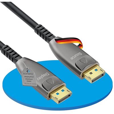Sonero ® 8K-DisplayPort 1.4 Kabel, Glasfaser-Hybrid-Kabel, Auflösung bis 8K 60 Hz (7680 x 4320) / 4K 120Hz (3840 × 2160), HDR und DSC Unterstützug, anthrazit, 10 Meter Sonero ® 8K-DisplayPort 1.4 Kabel, Glasfaser-Hybrid-Kabel, Auflösung bis 8K 60 Hz (7680 x 4320) / 4K 120Hz (3840 × 2160), HDR und DSC Unterstützug, anthrazit, 10 Meter