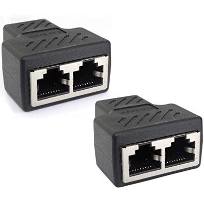1aTTack.de Cat.6A Netzwerkkabel Kabelverbinder Kabel Splitter Adapter RJ45 kompatibel mit Cat5 Cat6 Cat7 Cat8 2 Stück 1aTTack.de Cat.6A Netzwerkkabel Kabelverbinder Kabel Splitter Adapter RJ45 kompatibel mit Cat5 Cat6 Cat7 Cat8 2 Stück