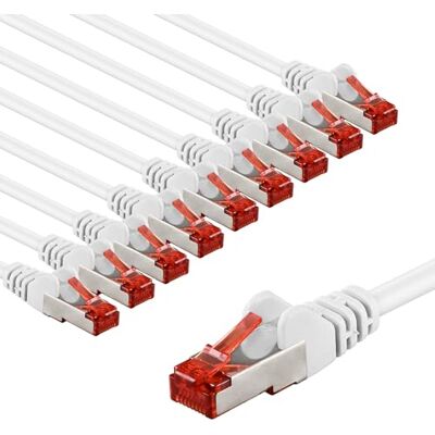 Goobay 65988 CAT6 Netzwerkkabel im 10er Set/Patchkabel geschirmt S/FTP/CU Ethernet Kabel, PiMF, LSZH/Cat 6 Kabel mit 10Gbits / Weiß / 10x 3m Goobay 65988 CAT6 Netzwerkkabel im 10er Set/Patchkabel geschirmt S/FTP/CU Ethernet Kabel, PiMF, LSZH/Cat 6 Kabel mit 10Gbits / Weiß / 10x 3m