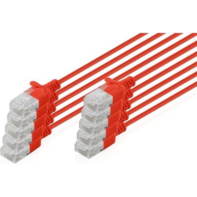 Digitus LAN Kabel Cat 6 – 2.0m – 1 Gbit/s – 10 Stück – ungeschirmt U-UTP – Slim AWG 32/7 – PoE+ – LSZH – 250 MHz – RJ45 Netzwerkkabel Patchkabel Ethernetkabel – Rot Digitus LAN Kabel Cat 6 – 2.0m – 1 Gbit/s – 10 Stück – ungeschirmt U-UTP – Slim AWG 32/7 – PoE+ – LSZH – 250 MHz – RJ45 Netzwerkkabel Patchkabel Ethernetkabel – Rot