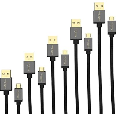 KabelDirekt – Micro USB Kabel – 5x 0,5m (USB 2.0, Ladekabel/Datenkabel, für alle Micro-USB-Geräte, schwarzes Nylon) KabelDirekt – Micro USB Kabel – 5x 0,5m (USB 2.0, Ladekabel/Datenkabel, für alle Micro-USB-Geräte, schwarzes Nylon)