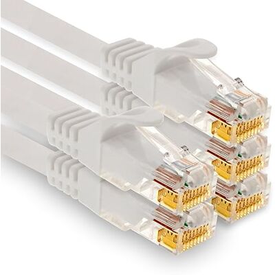 1aTTack.de 5 X 1,5m Cat7 Netzwerkkabel, Cat.7 Ethernet, Lan & Cat 7 Patchkabel für maximale Internet Geschwindigkeit & verbindet alle Geräte mit RJ 45 Stecker Weiß 1aTTack.de 5 X 1,5m Cat7 Netzwerkkabel, Cat.7 Ethernet, Lan & Cat 7 Patchkabel für maximale Internet Geschwindigkeit & verbindet alle Geräte mit RJ 45 Stecker Weiß