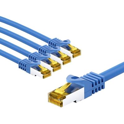 Goobay 66064 CAT7 Netzwerkkabel im 5er Set/Patchkabel geschirmt S/FTP/CU Ethernet Kabel, PiMF, LSZH/Cat 7 Kabel mit 10Gbits / Blau / 5x 1m Goobay 66064 CAT7 Netzwerkkabel im 5er Set/Patchkabel geschirmt S/FTP/CU Ethernet Kabel, PiMF, LSZH/Cat 7 Kabel mit 10Gbits / Blau / 5x 1m