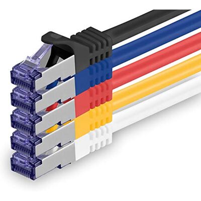 1aTTack.de Cat.7 Netzwerkkabel Set 3,0 m 5-Farben 03-5 Stück Cat7 Patchkabel (SFTP PIMF LSZH) Rohkabel 10 Gb/s mit Rj 45 Stecker Cat.6a 5 x 3 Meter 5-Farben 03 1aTTack.de Cat.7 Netzwerkkabel Set 3,0 m 5-Farben 03-5 Stück Cat7 Patchkabel (SFTP PIMF LSZH) Rohkabel 10 Gb/s mit Rj 45 Stecker Cat.6a 5 x 3 Meter 5-Farben 03