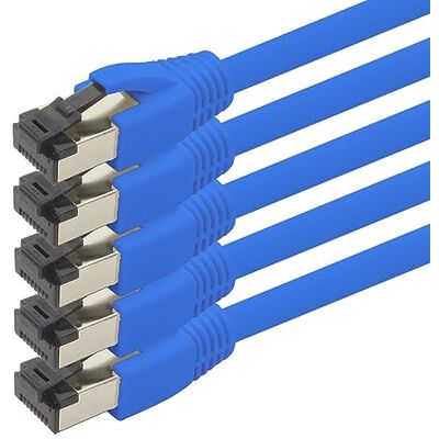 1aTTack.de 2m Cat 8 Netzwerkkabel CAT8 Kabel Blau 5 Stück Cat.8 Lan 2000 Mhz 40 Gbit s 40GBase-T Poe+ Patchkabel Ethernetkabel LSZH 5 x 2 Meter Blau 1aTTack.de 2m Cat 8 Netzwerkkabel CAT8 Kabel Blau 5 Stück Cat.8 Lan 2000 Mhz 40 Gbit s 40GBase-T Poe+ Patchkabel Ethernetkabel LSZH 5 x 2 Meter Blau