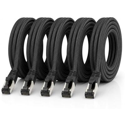 1aTTack.de 2m Black Cotton CAT 6a Patchkabel Schwarz 5 Stück Netzwerkkabel Stoff Baumwollmantel Cat Cat 6 a Kabel Rj 45 LAN Ethernet Patchkabel 500Mhz 10 Gb s 5 x 2 Meter 1aTTack.de 2m Black Cotton CAT 6a Patchkabel Schwarz 5 Stück Netzwerkkabel Stoff Baumwollmantel Cat Cat 6 a Kabel Rj 45 LAN Ethernet Patchkabel 500Mhz 10 Gb s 5 x 2 Meter