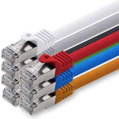 1aTTack.de 0,5m 7 Farben 7 Stück CAT.7 Netzwerkkabel Patchkabel SFTP PIMF LSZH Gigabit Lan Kabel 10Gb s cat7 Rohkabel mitRJ45 Stecker Cat6a kompatibel zu CAT5 CAT6 cat7 cat8 1aTTack.de 0,5m 7 Farben 7 Stück CAT.7 Netzwerkkabel Patchkabel SFTP PIMF LSZH Gigabit Lan Kabel 10Gb s cat7 Rohkabel mitRJ45 Stecker Cat6a kompatibel zu CAT5 CAT6 cat7 cat8
