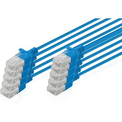 Digitus LAN Kabel Cat 6 – 5 m – 10 Stück – Slim – U/UTP – Blau Digitus LAN Kabel Cat 6 – 5 m – 10 Stück – Slim – U/UTP – Blau
