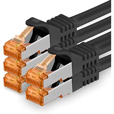 1aTTack.de 2m Cat.7 Netzwerkkabel Schwarz 5 Stück Gigabit Ethernet LAN Kabel 10000 Mbit s Patchkabel Cat7 Kabel S FTP PIMF Schirmung LSZH Cat.7 Rohkabel Rj45 Stecker Cat 6a 5 x 2 Meter 1aTTack.de 2m Cat.7 Netzwerkkabel Schwarz 5 Stück Gigabit Ethernet LAN Kabel 10000 Mbit s Patchkabel Cat7 Kabel S FTP PIMF Schirmung LSZH Cat.7 Rohkabel Rj45 Stecker Cat 6a 5 x 2 Meter