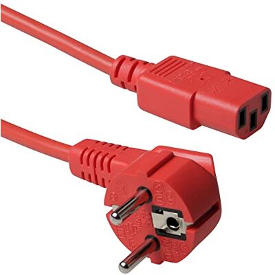 ACT Kaltgerätekabel 3m, C13 Kabel, PC Stromkabel, CEE 7/7 auf C13 3 Pin – Schutzkontakt gewinkelt AK5131 Rot ACT Kaltgerätekabel 3m, C13 Kabel, PC Stromkabel, CEE 7/7 auf C13 3 Pin – Schutzkontakt gewinkelt AK5131 Rot