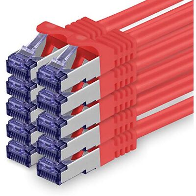1aTTack.de Cat.7 Netzwerkkabel 3,0 m Rot 10 Stück Cat7 Patchkabel (SFTP/PIMF/LSZH) Rohkabel 10 Gb/s mit Rj 45 Stecker Cat.6a 10 x 3 Meter Rot 1aTTack.de Cat.7 Netzwerkkabel 3,0 m Rot 10 Stück Cat7 Patchkabel (SFTP/PIMF/LSZH) Rohkabel 10 Gb/s mit Rj 45 Stecker Cat.6a 10 x 3 Meter Rot