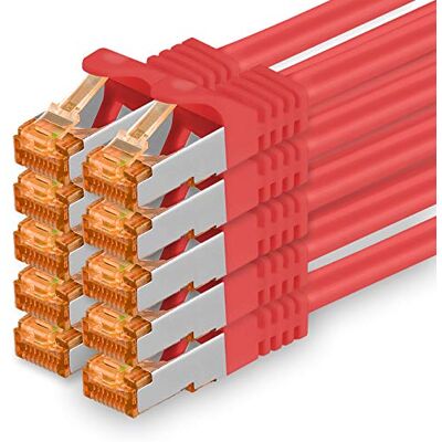 1aTTack.de 0,5m Cat.7 Netzwerkkabel Rot 10 Stück Gigabit Ethernet LAN Kabel 10000 Mbit s Patchkabel Cat7 Kabel S FTP PIMF Schirmung LSZH Cat.7 Rohkabel Rj45 Stecker Cat 6a 10 x 0,5 Meter 1aTTack.de 0,5m Cat.7 Netzwerkkabel Rot 10 Stück Gigabit Ethernet LAN Kabel 10000 Mbit s Patchkabel Cat7 Kabel S FTP PIMF Schirmung LSZH Cat.7 Rohkabel Rj45 Stecker Cat 6a 10 x 0,5 Meter