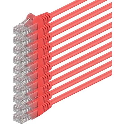 1aTTack.de 10m rot 10 Stück (PACK) CAT.6 CAT6 Ethernet-Lan-Netzwerk-Kabel 1000 Mbit/s Patchkabel 1aTTack.de 10m rot 10 Stück (PACK) CAT.6 CAT6 Ethernet-Lan-Netzwerk-Kabel 1000 Mbit/s Patchkabel