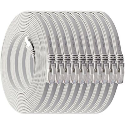 1aTTack.de 0,5m weiß 10 Stück Cat7 Flachkabel Netzwerkkabel Cat 7 Rohkabel Gigabit Lan (10Gbit/s) Flachbandkabel Verlegekabel Patchkabel Flach Slim Rj 45 Stecker Cat6a 1aTTack.de 0,5m weiß 10 Stück Cat7 Flachkabel Netzwerkkabel Cat 7 Rohkabel Gigabit Lan (10Gbit/s) Flachbandkabel Verlegekabel Patchkabel Flach Slim Rj 45 Stecker Cat6a