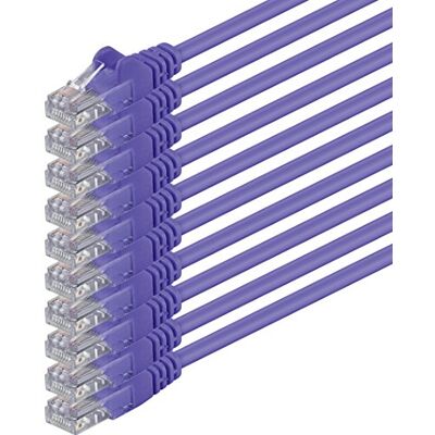 1aTTack.de 0,25m violett 10 Stück (PACK) CAT.6 CAT6 Ethernet-Lan-Netzwerk-Kabel 1000 Mbit/s Patchkabel 1aTTack.de 0,25m violett 10 Stück (PACK) CAT.6 CAT6 Ethernet-Lan-Netzwerk-Kabel 1000 Mbit/s Patchkabel