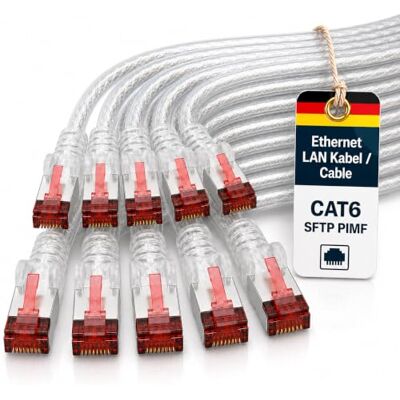 1aTTack.de 10x 0.5m Cat6 Cat.6 Ethernet-Kabel Cat 6 Netzwerk-Kabel Patch-Kabel RJ45 SFTP Transparent 1aTTack.de 10x 0.5m Cat6 Cat.6 Ethernet-Kabel Cat 6 Netzwerk-Kabel Patch-Kabel RJ45 SFTP Transparent