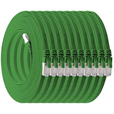 1aTTack.de 3,0 m grün 10 Stück Cat7 Flachkabel Netzwerkkabel Cat 7 Rohkabel Gigabit Lan (10Gbit/s) Flachbandkabel Verlegekabel Patchkabel Flach Slim Rj 45 Stecker Cat6a 1aTTack.de 3,0 m grün 10 Stück Cat7 Flachkabel Netzwerkkabel Cat 7 Rohkabel Gigabit Lan (10Gbit/s) Flachbandkabel Verlegekabel Patchkabel Flach Slim Rj 45 Stecker Cat6a