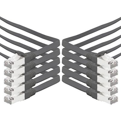 1aTTack.de 0.5m schwarz 10 Stück CAT.7 Gigabit Ethernet LAN Flachband Flachbandkabel (RJ45) Netzwerkkabel Rohkabel (10Gbit/s) Verlegekabel Flach Slim kompatibel zu Cat.5 Cat.5e Cat.6 1aTTack.de 0.5m schwarz 10 Stück CAT.7 Gigabit Ethernet LAN Flachband Flachbandkabel (RJ45) Netzwerkkabel Rohkabel (10Gbit/s) Verlegekabel Flach Slim kompatibel zu Cat.5 Cat.5e Cat.6