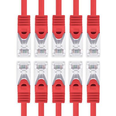 1aTTack.de 0,5m rot 10 Stück Cat7 Netzwerkkabel SFTP Patchkabel Lankabel Rohkabel 10GB/s 500 Mhz konfektioniert mit 2 RJ45 Stecker Cat 6a 1aTTack.de 0,5m rot 10 Stück Cat7 Netzwerkkabel SFTP Patchkabel Lankabel Rohkabel 10GB/s 500 Mhz konfektioniert mit 2 RJ45 Stecker Cat 6a