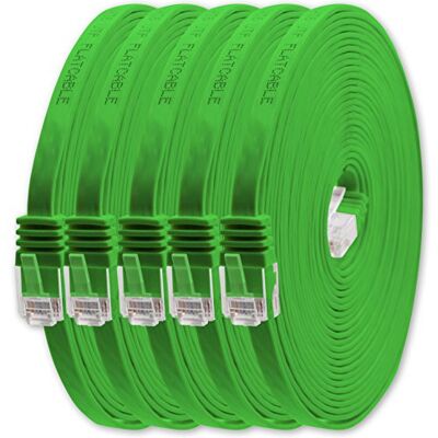 1aTTack.de 5m grün 5 Stück Cat.6 Flaches Netzwerkkabel Cat6 Flachkabel Ultra Flach Cat.6 Patchkabel 1000 Mbit/s Gigabit LAN (RJ45) Flach Slim Micro 1aTTack.de 5m grün 5 Stück Cat.6 Flaches Netzwerkkabel Cat6 Flachkabel Ultra Flach Cat.6 Patchkabel 1000 Mbit/s Gigabit LAN (RJ45) Flach Slim Micro