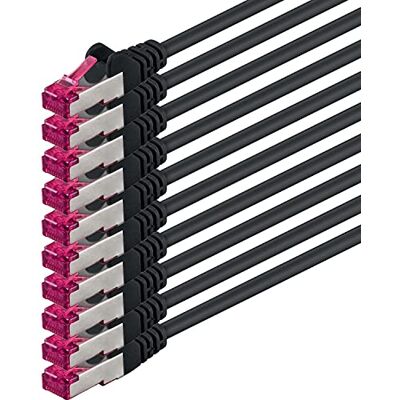 1aTTack.de 1m schwarz 10 Stück Netzwerkkabel CAT6a (10Gb/s) S-FTP CAT 6a Lankabel GHMT zertifiziert PIMF 500 MHz Cat5 Cat5e Cat6 Cat6a Cat7 für Switch, Router, Modem, Internet 1aTTack.de 1m schwarz 10 Stück Netzwerkkabel CAT6a (10Gb/s) S-FTP CAT 6a Lankabel GHMT zertifiziert PIMF 500 MHz Cat5 Cat5e Cat6 Cat6a Cat7 für Switch, Router, Modem, Internet