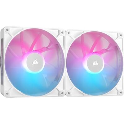 Corsair iCUE LINK RX140 RGB 140mm PWM-Lüfters mit iCUE LINK System Hub Magnetisches Kuppellager Dual Pack Weiß Corsair iCUE LINK RX140 RGB 140mm PWM-Lüfters mit iCUE LINK System Hub Magnetisches Kuppellager Dual Pack Weiß