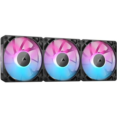 Corsair iCUE LINK RX120 RGB 120mm PWM-Lüfters mit iCUE LINK System Hub Magnetisches Kuppellager Dreierpack Schwarz Corsair iCUE LINK RX120 RGB 120mm PWM-Lüfters mit iCUE LINK System Hub Magnetisches Kuppellager Dreierpack Schwarz