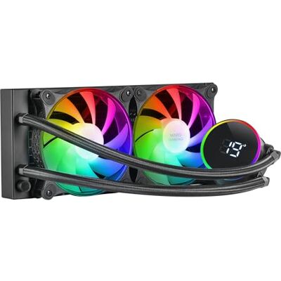 Mars Gaming ML-LCD240, Flüssigkeitsgekühlter AIO, TDP 500W, 2x ARGB 120mm FDB Lüfter, LCD Display mit Temperaturüberwachung, Opti-Chamber 3rd Gen Pumpe, Universal Multisocket, Schwarz Mars Gaming ML-LCD240, Flüssigkeitsgekühlter AIO, TDP 500W, 2x ARGB 120mm FDB Lüfter, LCD Display mit Temperaturüberwachung, Opti-Chamber 3rd Gen Pumpe, Universal Multisocket, Schwarz