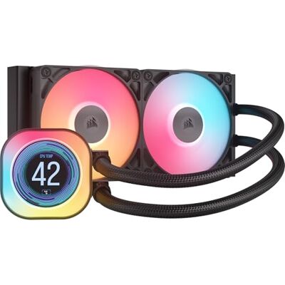 Corsair iCUE LINK Titan 240 RX LCD CPU-Flüssigkeitskühler – 240mm AIO – FlowDrive-Kühl-Engine – Intel LGA 1851/1700, AMD AM5/AM4 – 2X RX120 RGB-Lüfter – iCUE LINK-System-Hub Inbegriffen – Schwarz Corsair iCUE LINK Titan 240 RX LCD CPU-Flüssigkeitskühler – 240mm AIO – FlowDrive-Kühl-Engine – Intel LGA 1851/1700, AMD AM5/AM4 – 2X RX120 RGB-Lüfter – iCUE LINK-System-Hub Inbegriffen – Schwarz