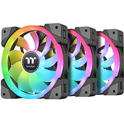Thermaltake SWAFAN EX 14 RGB PC Lüfter, 3 Stück, 500~2000 U/min, Magnetanschluss, umkehrbare Flügel, Controller enthalten, CL-F144-PL14SW-A Thermaltake SWAFAN EX 14 RGB PC Lüfter, 3 Stück, 500~2000 U/min, Magnetanschluss, umkehrbare Flügel, Controller enthalten, CL-F144-PL14SW-A