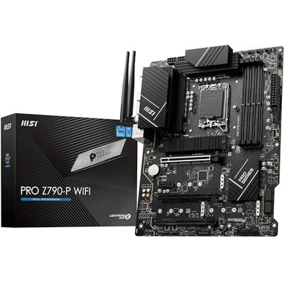 MSI PRO Z790-P WiFi Mainboard Unterstützt Intel 12th, 13th & 14th Gen Core Prozessoren, LGA 1700-55A DrMOS, DDR5 Memory Boost 7000+MHz/OC, PCIe 5.0 und 4.0 x16, 4 x M.2 Gen4, Wi-Fi 6E, 2.5G LAN, ATX MSI PRO Z790-P WiFi Mainboard Unterstützt Intel 12th, 13th & 14th Gen Core Prozessoren, LGA 1700-55A DrMOS, DDR5 Memory Boost 7000+MHz/OC, PCIe 5.0 und 4.0 x16, 4 x M.2 Gen4, Wi-Fi 6E, 2.5G LAN, ATX