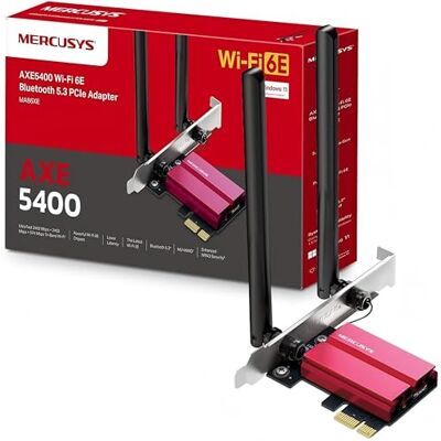 MERCUSYS MA86XE Wi-Fi 6E PCIe Netzwerkkarte AXE5400, Tri-Band Adapter mit Bluetooth 5.2, MU-MIMO, OFDMA, WPA3-Verschlüsselungsstandard, kompatibel mit Windows 11 und 10 MERCUSYS MA86XE Wi-Fi 6E PCIe Netzwerkkarte AXE5400, Tri-Band Adapter mit Bluetooth 5.2, MU-MIMO, OFDMA, WPA3-Verschlüsselungsstandard, kompatibel mit Windows 11 und 10