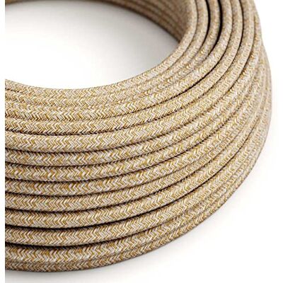 Creative Textilkabel rund, Rost Tweed, braun Glitzer natürliche Baumwoll Leine, RS82-5 Meter, 3x0.75 Creative Textilkabel rund, Rost Tweed, braun Glitzer natürliche Baumwoll Leine, RS82-5 Meter, 3x0.75