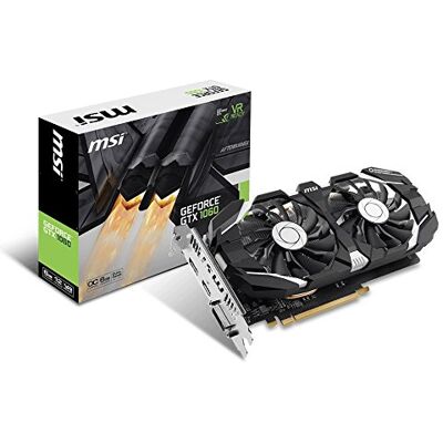 MSI GeForce GTX 1060 6GT OCV1 6GB Nvidia GDDR5 1x HDMI, 1x DP, 1x DL-DVI-D, 2 Slot Afterburner OC, VR Ready, 4K-optimiert, Grafikkarte MSI GeForce GTX 1060 6GT OCV1 6GB Nvidia GDDR5 1x HDMI, 1x DP, 1x DL-DVI-D, 2 Slot Afterburner OC, VR Ready, 4K-optimiert, Grafikkarte