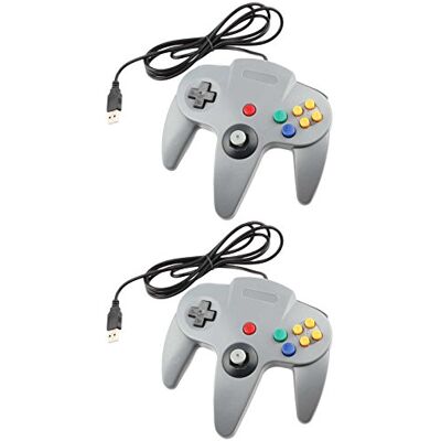 TCK USB-Gamecontroller für N64 Nintendo 64 PC Windows Mac (2er-Pack) Grau TCK USB-Gamecontroller für N64 Nintendo 64 PC Windows Mac (2er-Pack) Grau