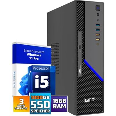 GMR Ultra SFF i5 Office PC Business Office Computer 3 Jahre Garantie 16 GB RAM 1000GB SSD M.2 DVD±RW USB 3 Windows 11 Pro WiFi-Bluetooth GMR Ultra SFF i5 Office PC Business Office Computer 3 Jahre Garantie 16 GB RAM 1000GB SSD M.2 DVD±RW USB 3 Windows 11 Pro WiFi-Bluetooth