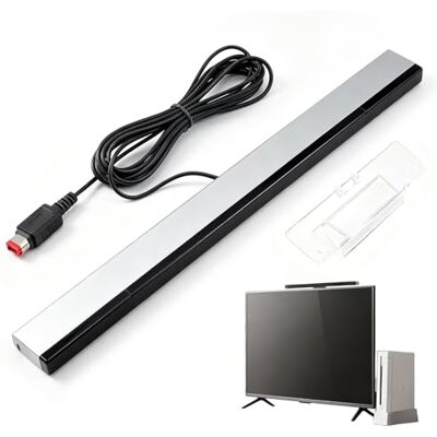 Sensorleiste für Nintendo Wii Konsole & Wii U Konsole, Ersatz Infrarot LED Sensor Bar mit 3M Kabel, Hohe Präzision, Einfache Installation, Kompatibel mit Wii Remote Controller Sensorleiste für Nintendo Wii Konsole & Wii U Konsole, Ersatz Infrarot LED Sensor Bar mit 3M Kabel, Hohe Präzision, Einfache Installation, Kompatibel mit Wii Remote Controller