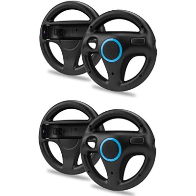 Link-e : 4 X Lenkrad Kompatibel mit Wiimote Gamepad auf Nintendo Wii/Wii-u Konsole (Schwarz) Link-e : 4 X Lenkrad Kompatibel mit Wiimote Gamepad auf Nintendo Wii/Wii-u Konsole (Schwarz)