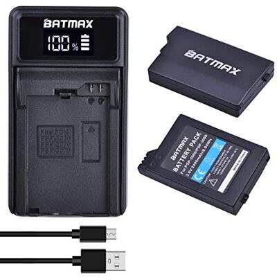 Batmax 2Pc 3.6V 2400mAh Akku + Ladegerät mit USB Port für Sony PSP S110, Silm, Lite, PSP-2000, PSP-3000 Konsole (PSP 2001, PSP 2002, PSP 2003, PSP 2004, PSP 3001, PSP 3002,PSP 3003, PSP 3004) Batmax 2Pc 3.6V 2400mAh Akku + Ladegerät mit USB Port für Sony PSP S110, Silm, Lite, PSP-2000, PSP-3000 Konsole (PSP 2001, PSP 2002, PSP 2003, PSP 2004, PSP 3001, PSP 3002,PSP 3003, PSP 3004)