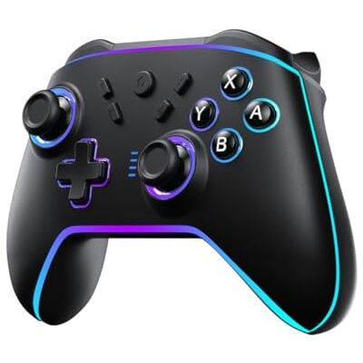 Nintendo CKXTSH Switch Controller kompatibel mit Switch, Wireless Switch Pro Controller mit RGB-LED/Programmierbar/Wake Up/Turbo Vibration Nintendo CKXTSH Switch Controller kompatibel mit Switch, Wireless Switch Pro Controller mit RGB-LED/Programmierbar/Wake Up/Turbo Vibration
