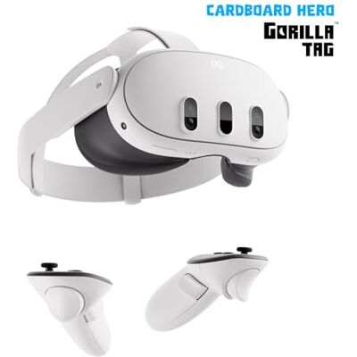 Garmin Meta Quest 3 512 GB – Die leistungsstärkste Quest – Ultimative Mixed-Reality-Erlebnisse – Gorilla Tag Cardboard Hero Bundle – Amazon Exclusive Garmin Meta Quest 3 512 GB – Die leistungsstärkste Quest – Ultimative Mixed-Reality-Erlebnisse – Gorilla Tag Cardboard Hero Bundle – Amazon Exclusive