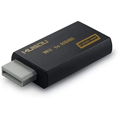 TLsiwio Adapter Wii auf HDMI Videosignal, Konverter Full HD 1080p mit Audio Ausgang Klinke 3,5 mm, Schwarz TLsiwio Adapter Wii auf HDMI Videosignal, Konverter Full HD 1080p mit Audio Ausgang Klinke 3,5 mm, Schwarz