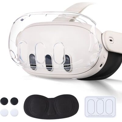 Garmin Case für Meta Quest 3 Zubehör für Oculus Quest 3 Perfekte Passform Kratzfest Wasserdicht Einschließlich 1*Protective Front Cover 1*Lens Cover 4*Joystick Caps 3*Tempered Lens Protector Geschenk Garmin Case für Meta Quest 3 Zubehör für Oculus Quest 3 Perfekte Passform Kratzfest Wasserdicht Einschließlich 1*Protective Front Cover 1*Lens Cover 4*Joystick Caps 3*Tempered Lens Protector Geschenk
