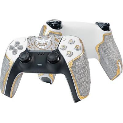 Shadow Controller Griffe für PS5 DualSense, Anti-Rutsch, Mehrtextur, Schweißabsorbierend, Vorgeschnittenes Grifftape Set (Aschgrau & Gold, 2.0 für DualSense) Shadow Controller Griffe für PS5 DualSense, Anti-Rutsch, Mehrtextur, Schweißabsorbierend, Vorgeschnittenes Grifftape Set (Aschgrau & Gold, 2.0 für DualSense)