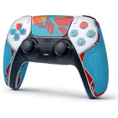 Shadow Controller Griffe für PS5 DualSense, Anti-Rutsch, Mehrtextur, Schweißabsorbierend, Vorgeschnittenes Grifftape Set (Gulf Blau, Rot & Gold, 2.0 für DualSense) Shadow Controller Griffe für PS5 DualSense, Anti-Rutsch, Mehrtextur, Schweißabsorbierend, Vorgeschnittenes Grifftape Set (Gulf Blau, Rot & Gold, 2.0 für DualSense)